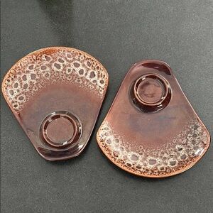 Vintage Kernewek Pottery flared snack plates